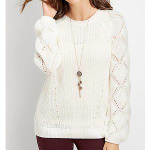 🌸3/$20-Maurices Pointelle Blouson Sleeve Sweater